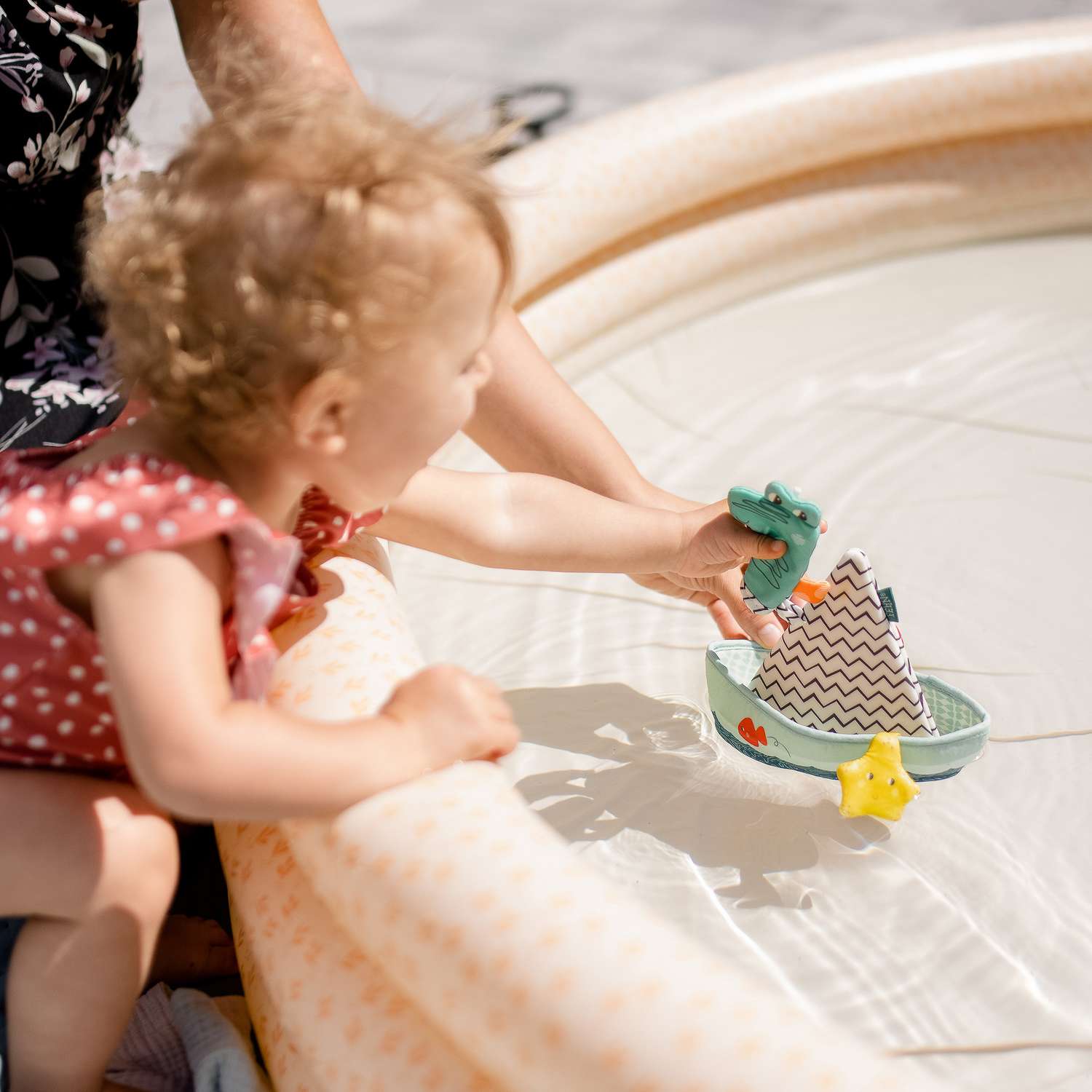 Игрушка для ванны FEHN Лодка и пальчиковая игрушка Крокодил - фото 5
