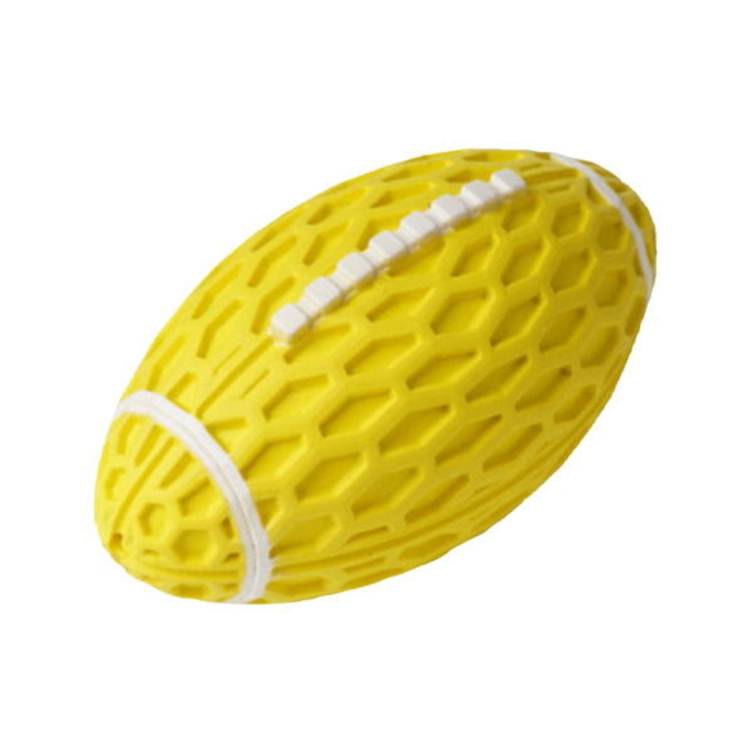 Игрушка для собак Homepet Silver series мяч регби с пищалкой Желтый 14.5см - фото 1