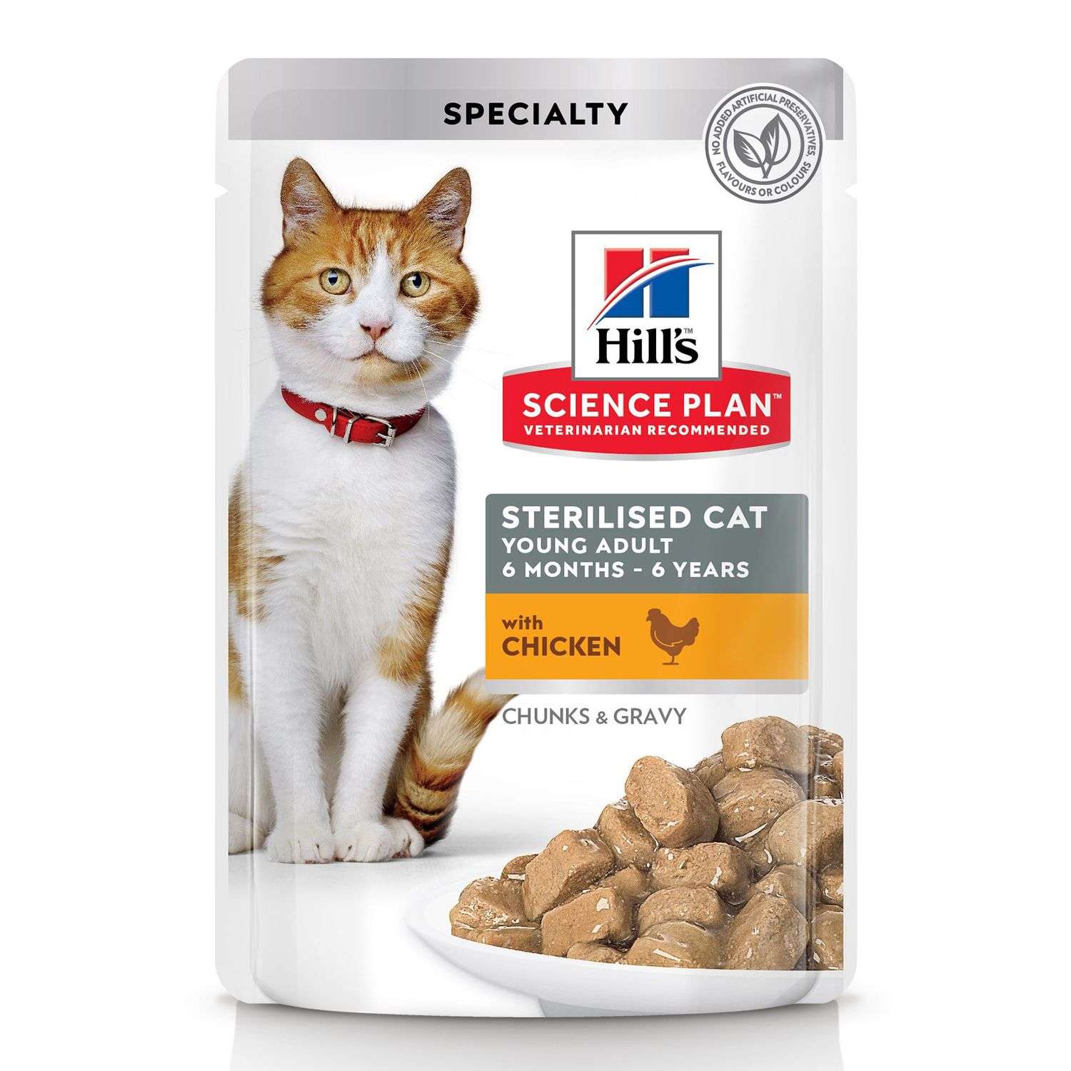 Корм влажный для кошек HILLS 85г Science Plan Sterilised Cat с курицей для стерилизованных от 6 месяцев пауч - фото 1