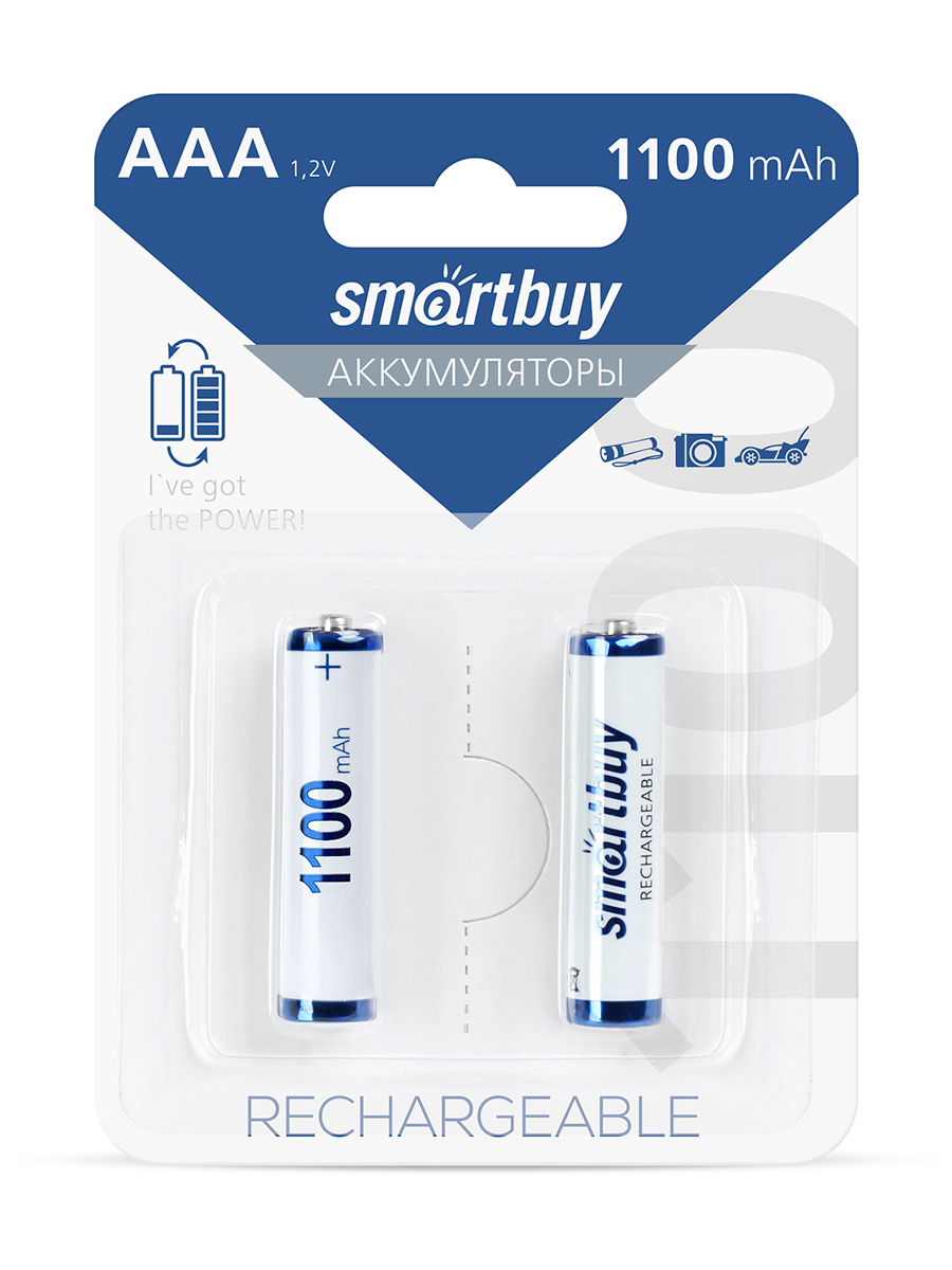 Аккумулятор Smartbuy NiMh 1100 mAh R03 - 2 шт. в упаковке - фото 1