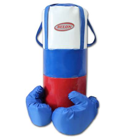 Детский набор для бокса Belon familia груша с перчатками принт флаг