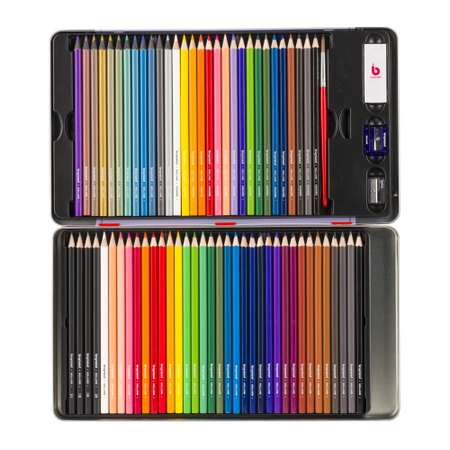 Набор для рисования BRUYNZEEL 70 предметов цветные и акварельные карандаши в металлическом коробе-пенале