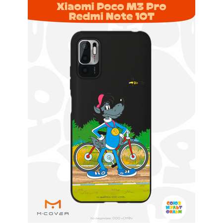 Силиконовый чехол Mcover для смартфона Poco M3 Pro Redmi Note 10T Союзмультфильм Волк и велосипед
