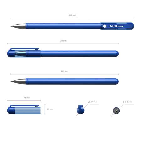 Ручка гелевая ErichKrause G-Soft цвет чернил синий в пакете 4 штуки