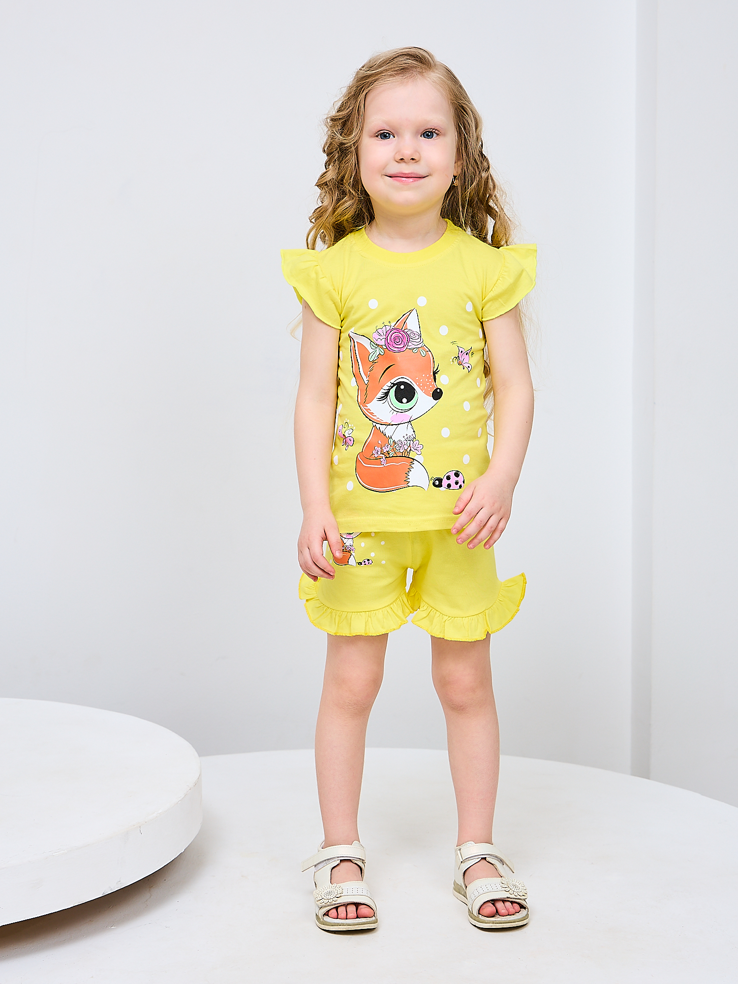 Костюм Mil Art kids 1902201548SUIT-SHORTS-LISICHKA-YELLOW - фото 1