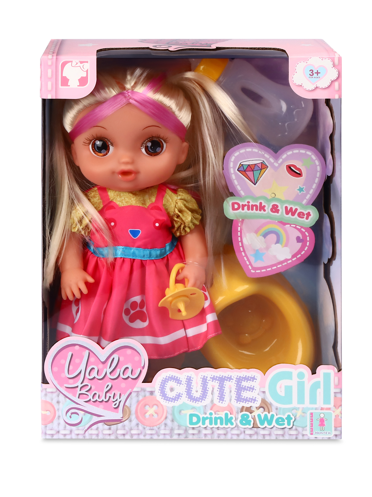 Кукла AMORE BELLO С розовыми волосами бутылочка желтый горшок соска JB0211646 - фото 14