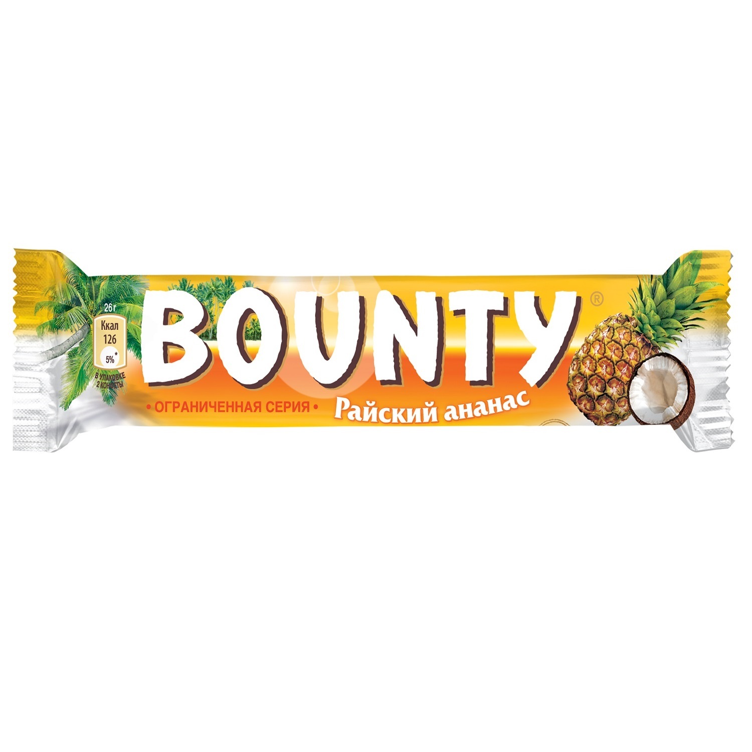 Батончик шоколадный BOUNTY Райский ананас 52г - фото 1