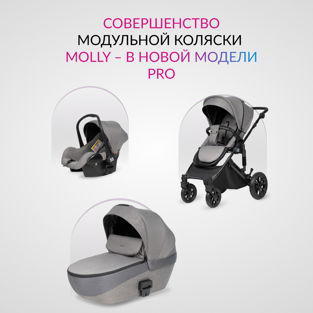 Коляска для новорожденных 3 в 1 Farfello Molly Pro - фото 2