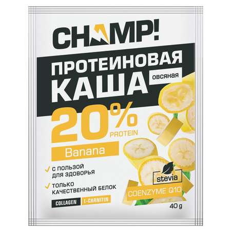 Каша Леовит Champ протеиновая овсяная банановая с коэнзимом Q10 40г