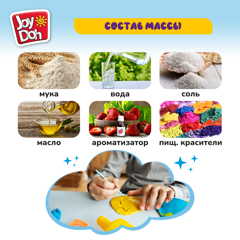 Набор для лепки Joy-Doh Мега банка 4*250г BAG-04/250 mega - фото 7