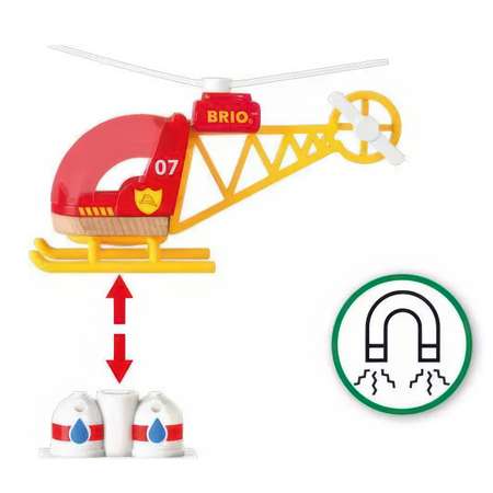 Вертолет игрушка с фигуркой Brio спасательный для деревянной железной дороги