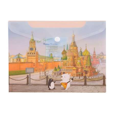 Папка-конверт Comix Traveling Москва Собор Василия Блаженного на кнопке A7580 MC