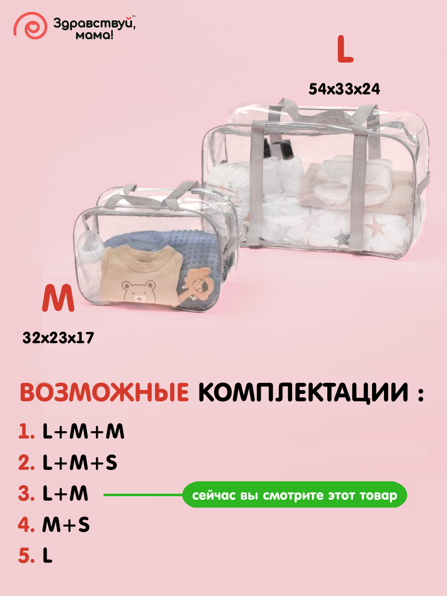 Сумка в роддом Здравствуй мама! Premium Quality 2 шт