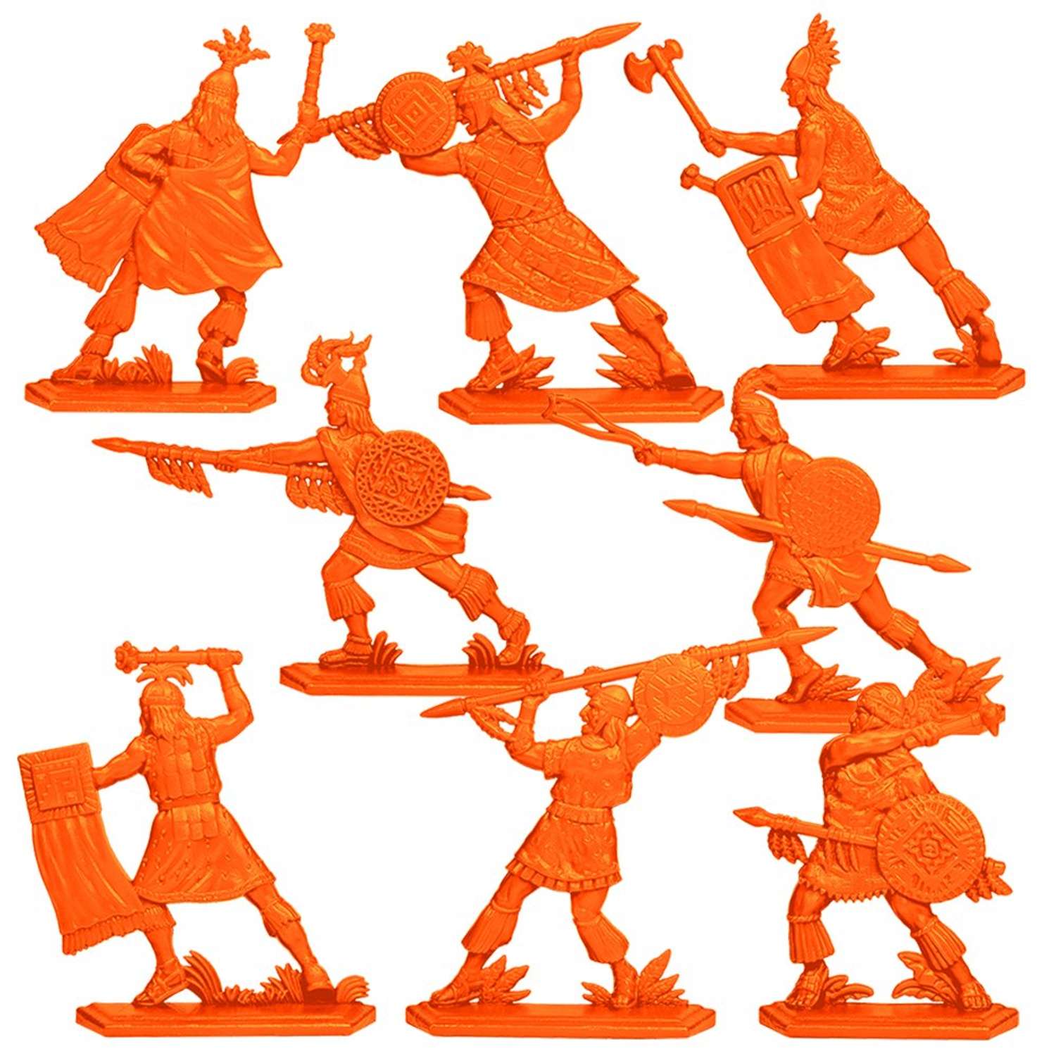 Набор солдатиков Воины и Битвы Инки Выпуск 2 оранжевый цвет - фото 2