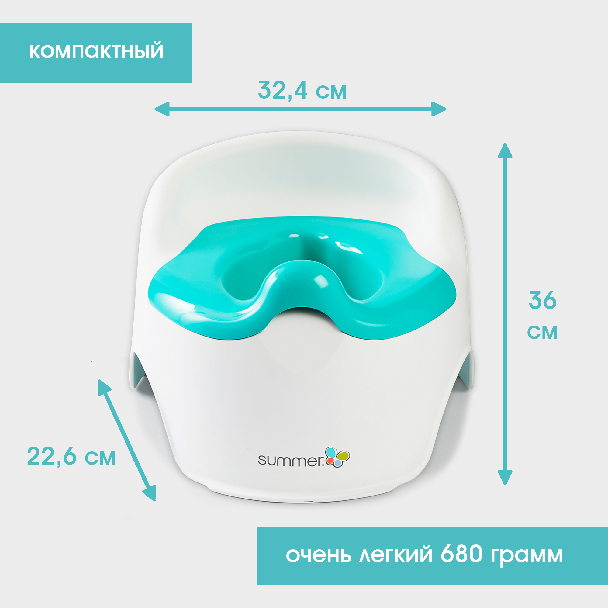 Горшок Summer Infant детский Learn-to-Go Potty бело-голубой - фото 10