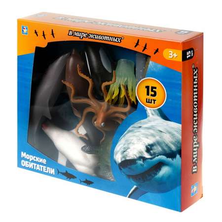 Набор игровой 1Toy В мире животных Морские животные 15предметов Т23466