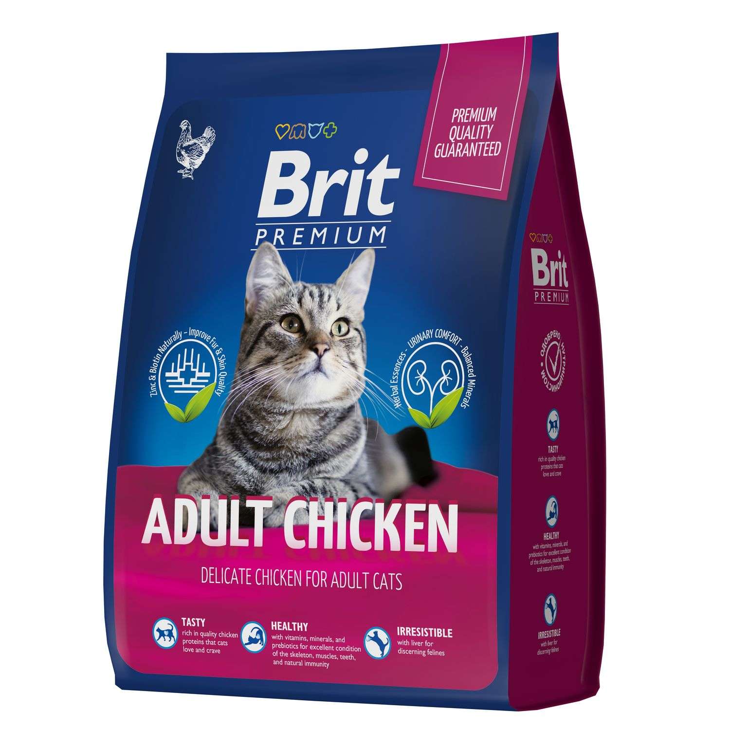 Корм для кошек Brit 400г Premium Cat Adult Chicken с курицей сухой - фото 1