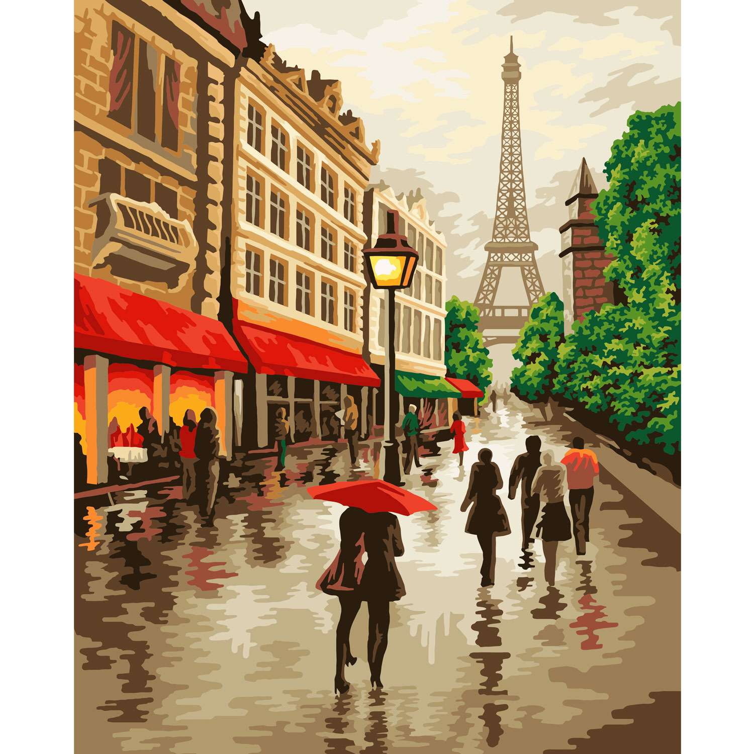 Картина по номерам Русская живопись 40*50 холст на подрамнике Дождь в Париже - фото 2