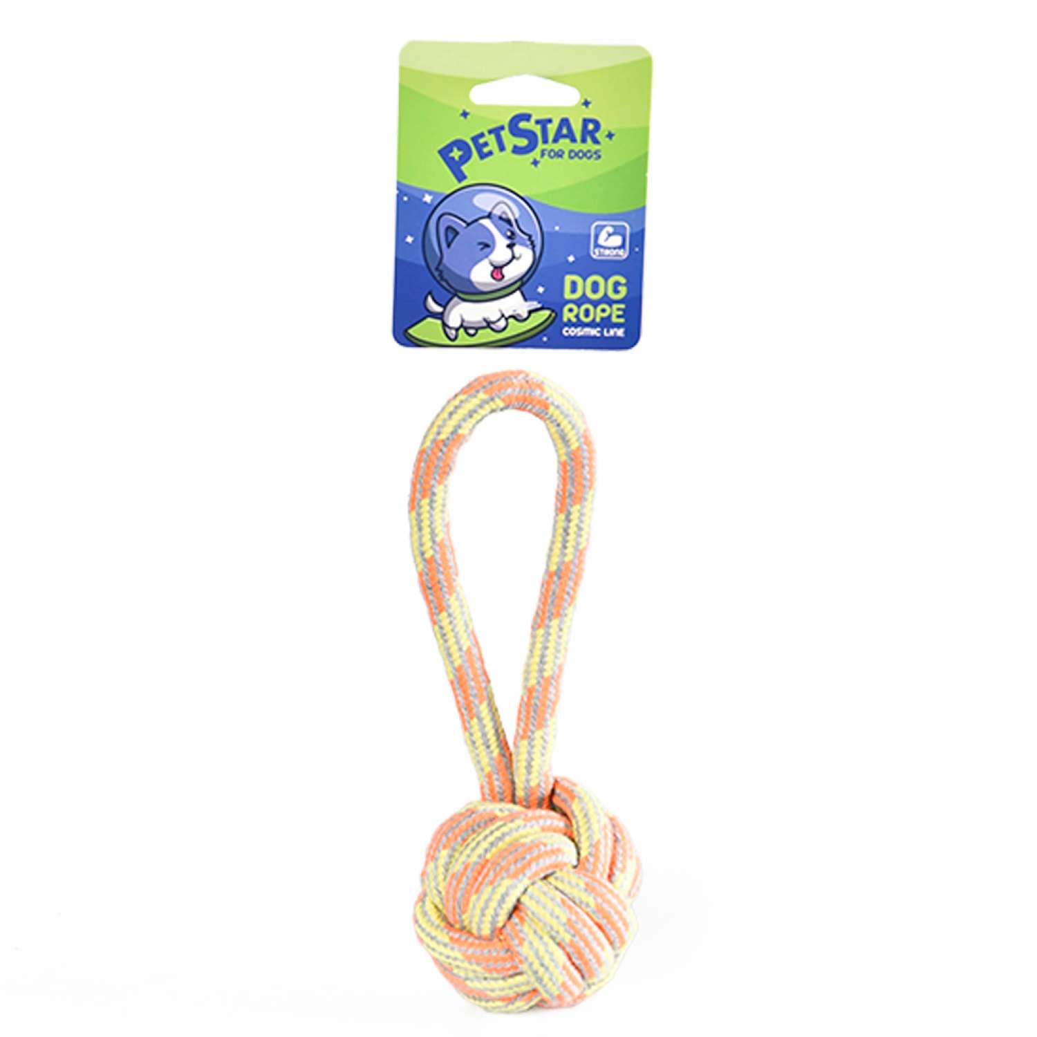 Игрушка для собак Pet Star Мяч с веревкой Бежевый - фото 1
