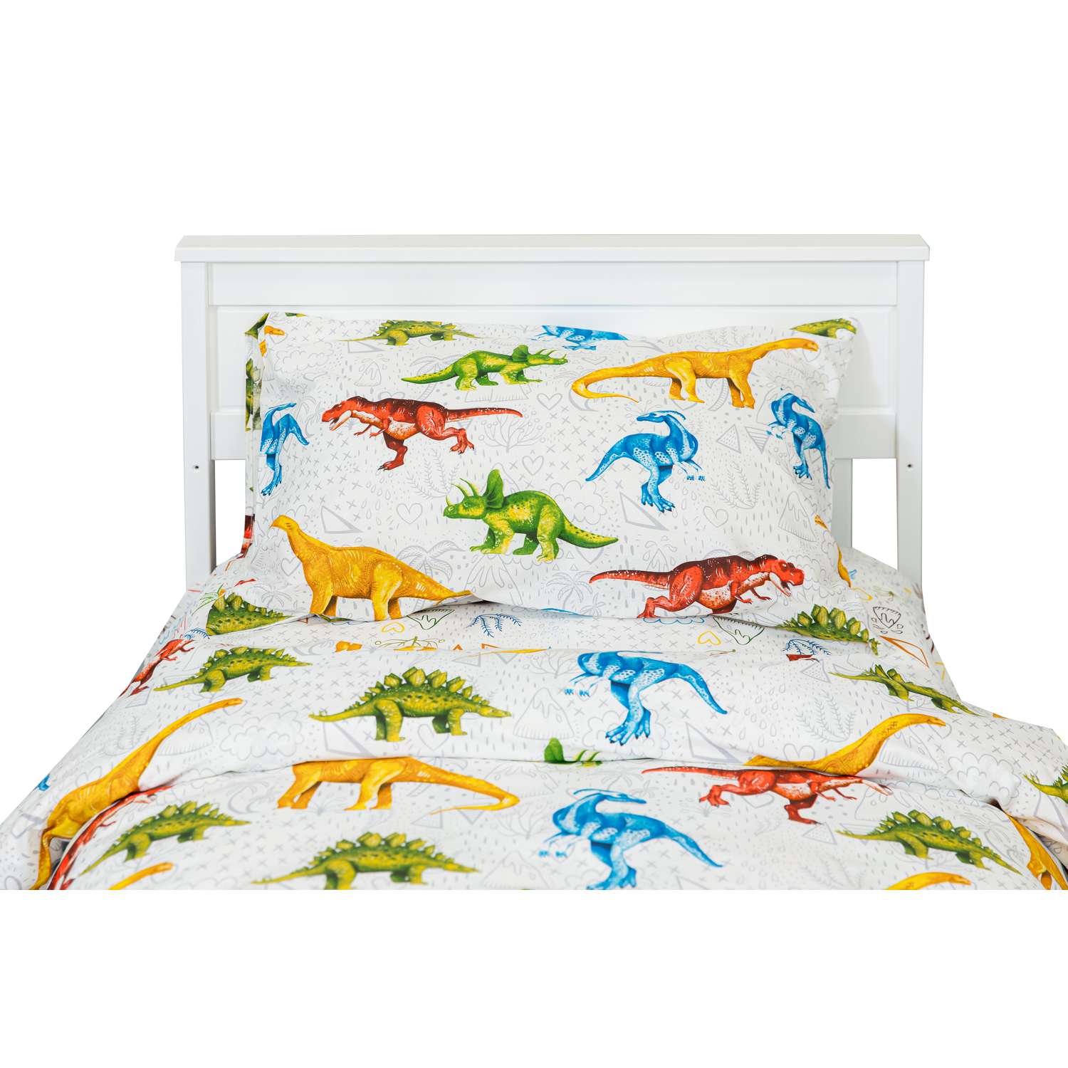 Комплект постельного белья BambinoMio Динозавры поплин 80х160 120х180 40х60 - фото 2