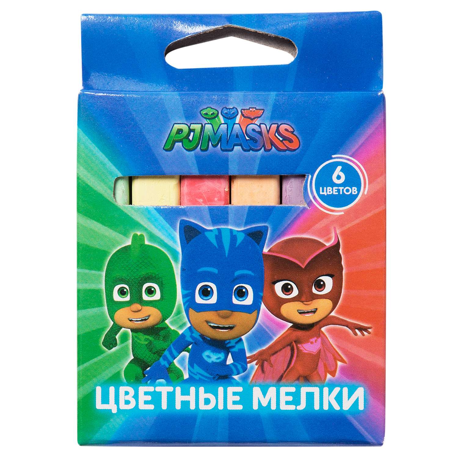 Мелки Росмэн PJ Masks 6цветов 34097 - фото 1