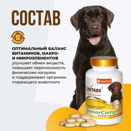 Витамины для собак Unitabs Senior Complex с Q10 100таблеток