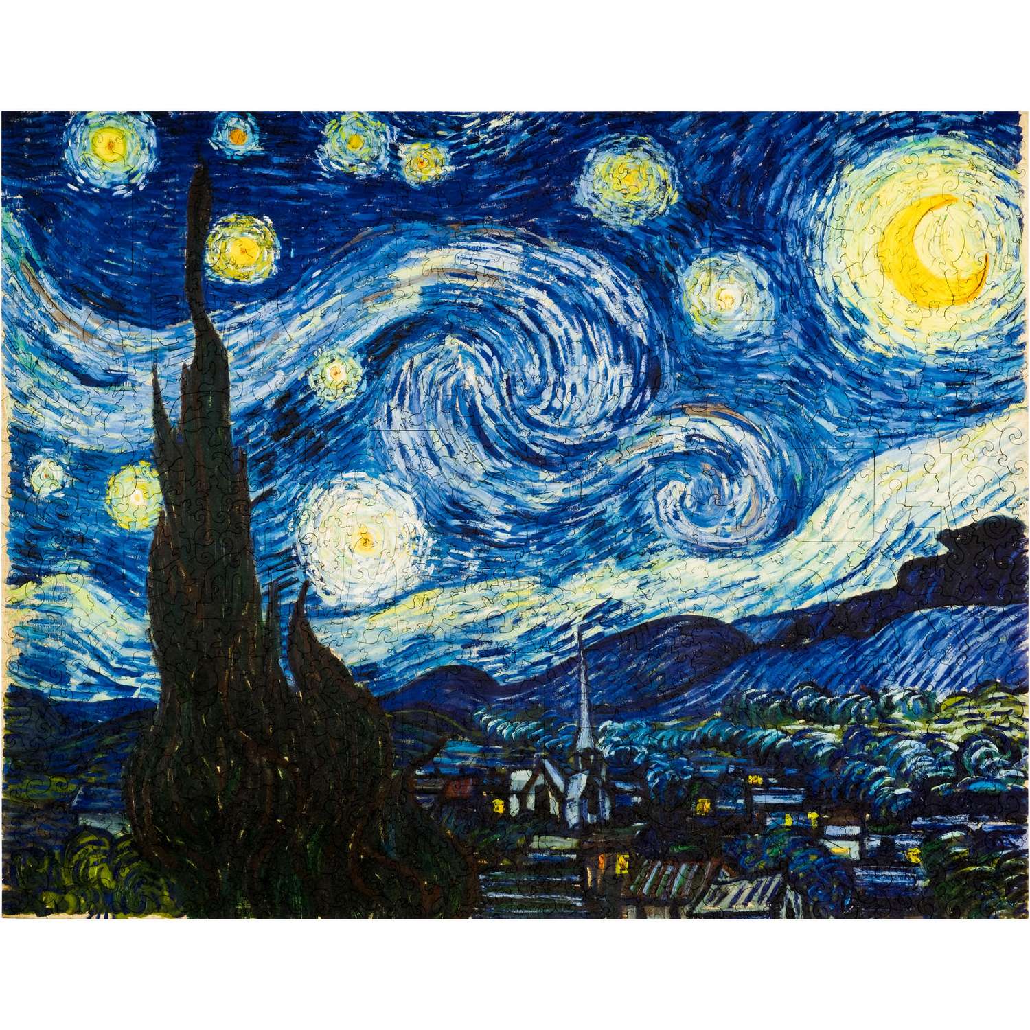 Пазл деревянный UNIDRAGON Ван Гог - Звездная ночь 44.4х56.1 см 1000 деталей - фото 1