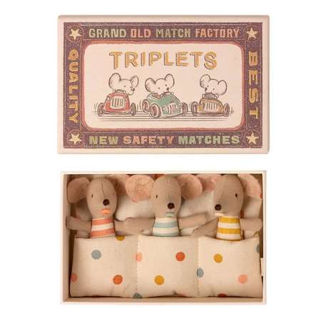 Набор мягких игрушек Maileg Мышата тройняшки в коробке