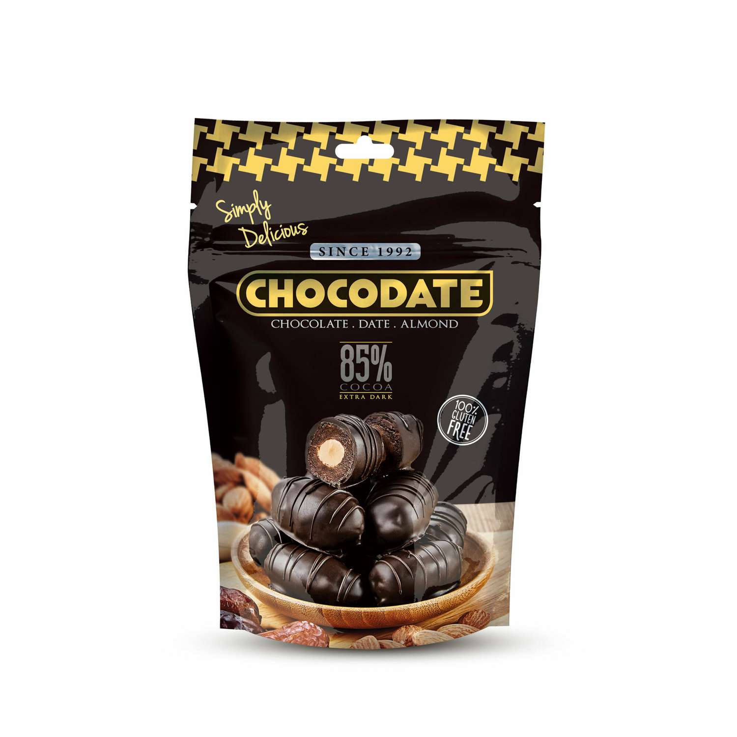 Финики CHOCODATE с миндалем в горьком шоколаде 100г - фото 1