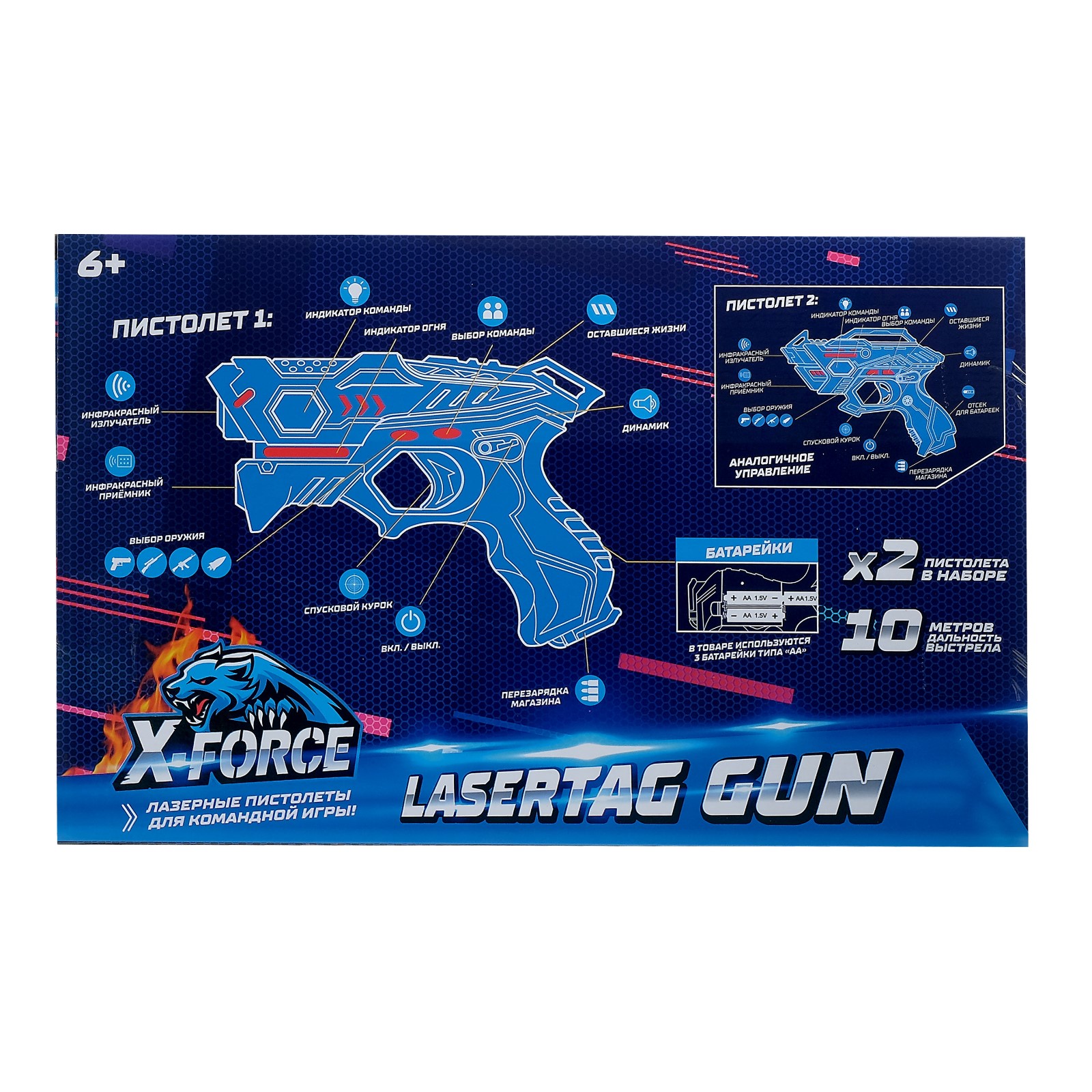 Набор бластеров WOOW TOYS Lasertag Gun с безопасными инфракрасными лучами - фото 4