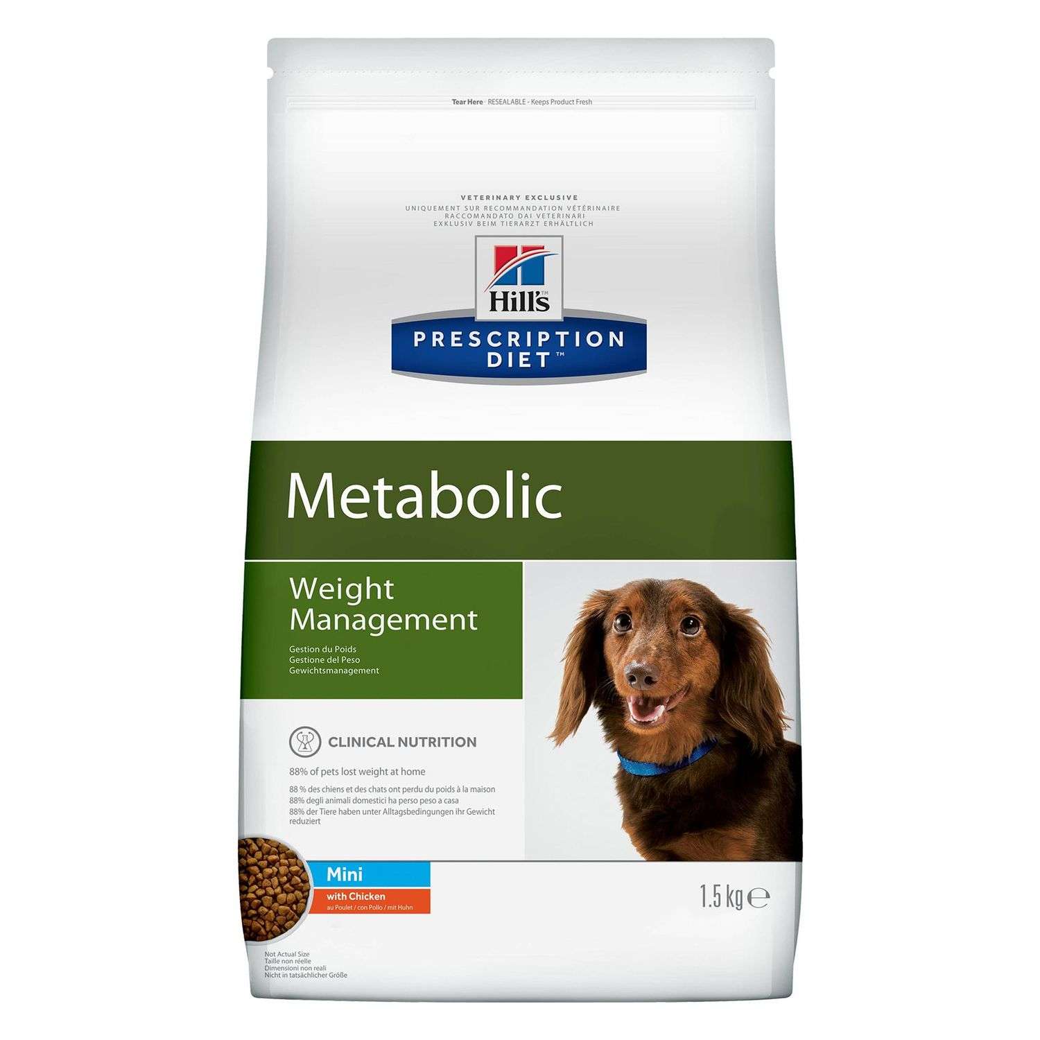 Корм для собак HILLS 1.5кг Prescription Diet MetabolicWeight Management для мелких пород для оптимального веса с курицей сухой - фото 1