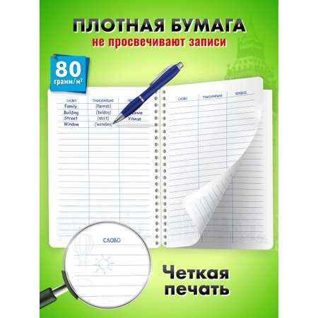 Тетрадь-словарь ШКОЛЬНЫЙ МИР для записи иностранных английских слов