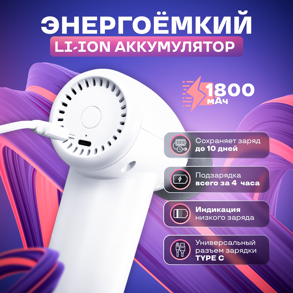 Перкуссионный массажер для тела CS MEDICA VibraPulsar White Massage Gun - фото 6