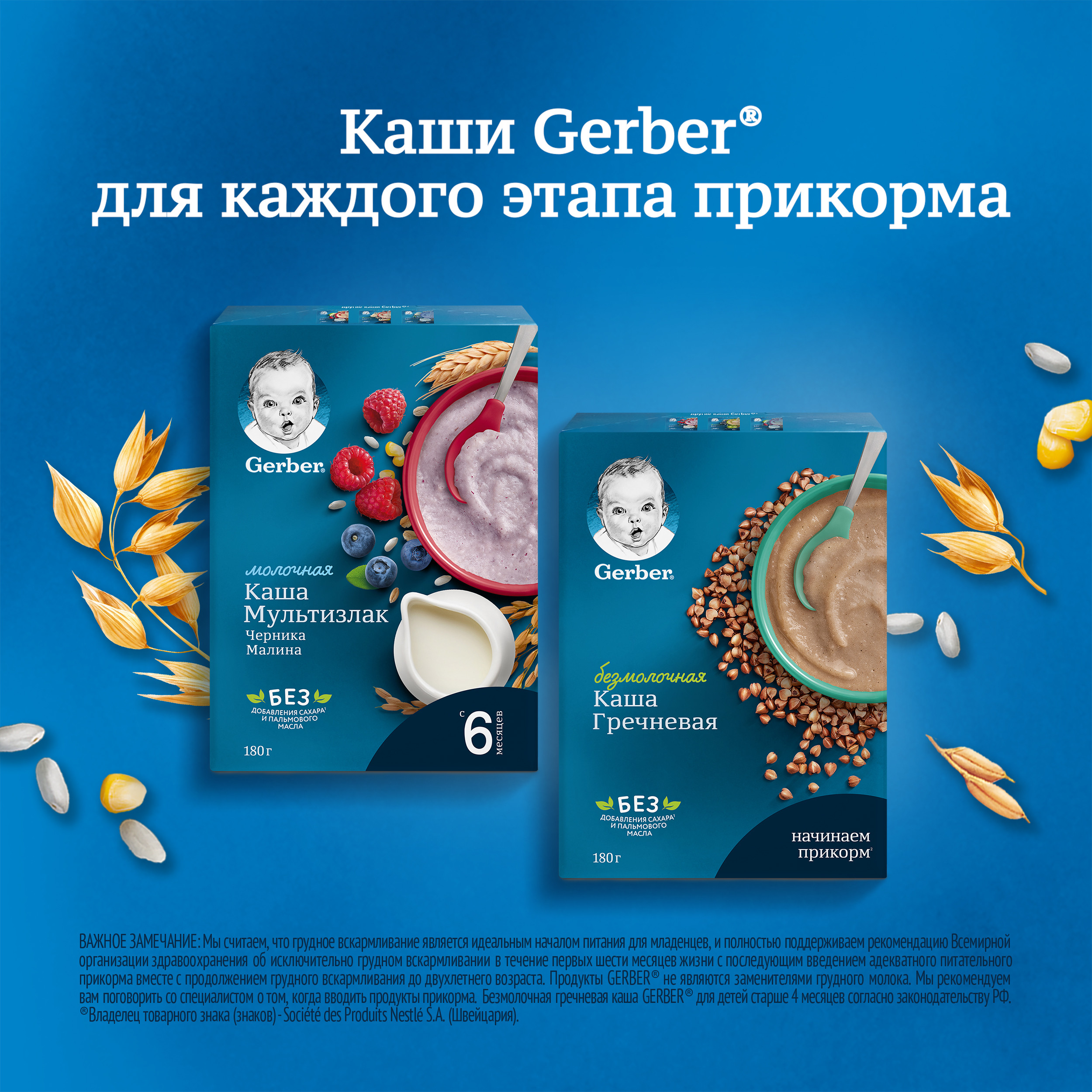 Каша молочная Gerber мультизлаковая с черникой и малиной 180г с 6месяцев - фото 4