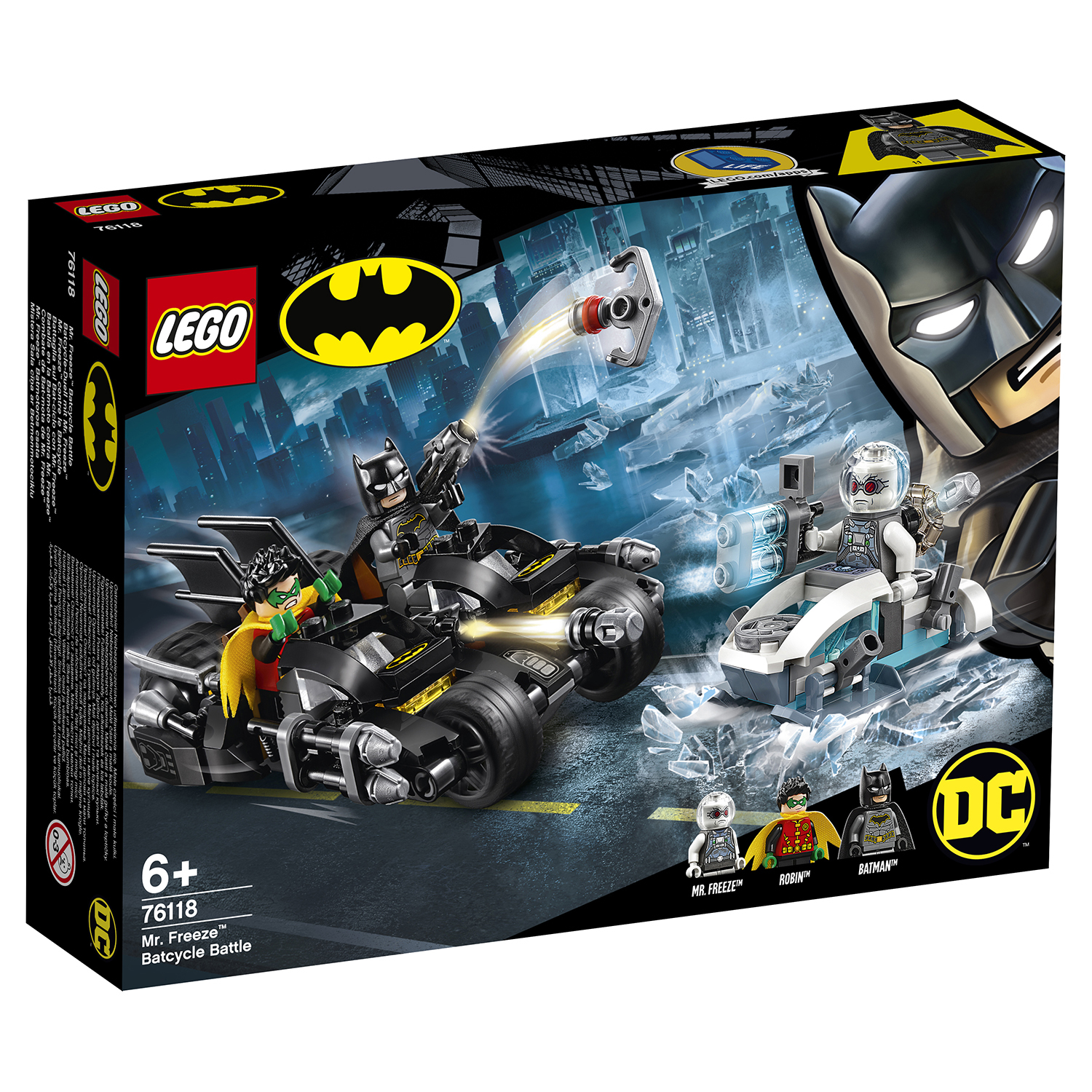 Конструктор LEGO DC Comics Super Heroes Гонка на мотоциклах с Мистером  Фризом 76118 купить по цене 1999 ₽ в интернет-магазине Детский мир