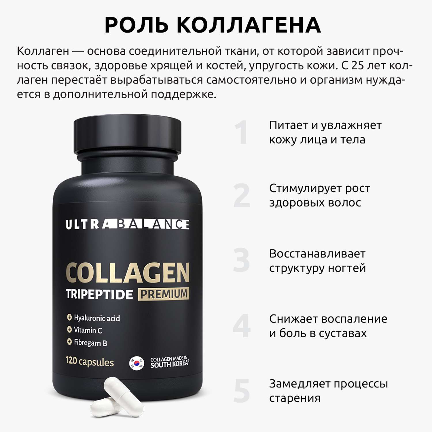 Комплекс для суставов и связок UltraBalance витамины омега 3 с коллагеном и куркумином БАД в капсулах для мужчин и женщин - фото 14