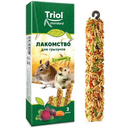 Лакомство для грызунов Triol 80г Standard с овощами 3шт