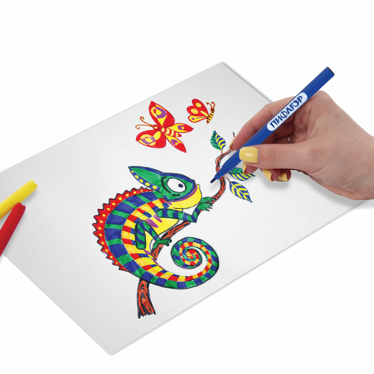 Фломастеры Пифагор для рисования для детей набор 24 цвета - фото 3
