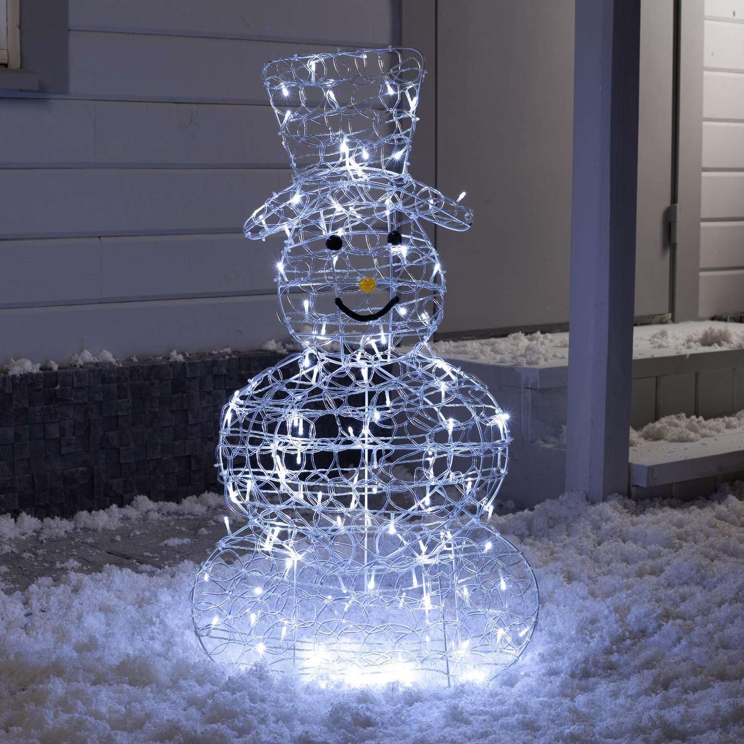 Светодиодная фигура Sima-Land «Снеговик» 48×89×22 см металл 31 В свечение белое - фото 1