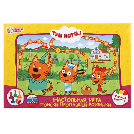 Настольная игра-ходилка Умные Игры Три кота Поиски пропавшей корзинки