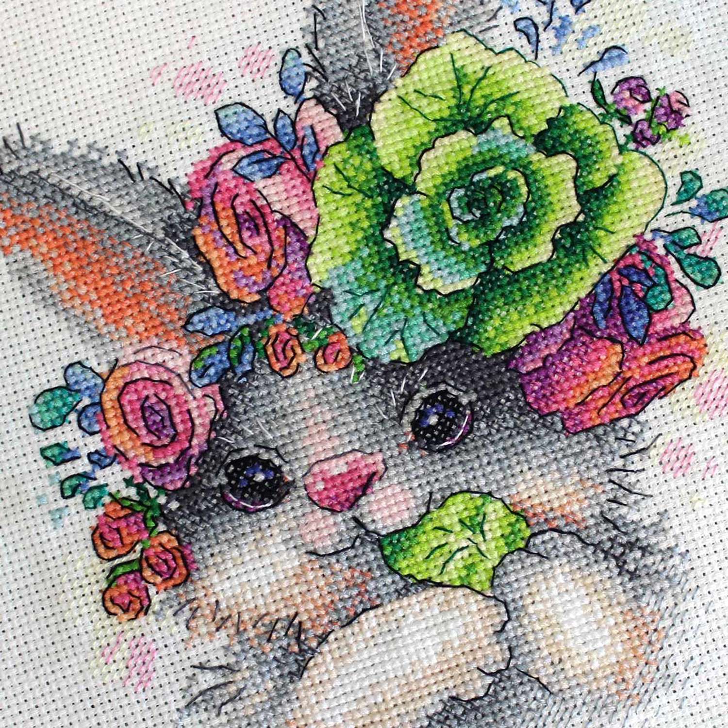 Набор для вышивания М.П.Студия крестом М-652 Очаровательный кролик 16х19 см - фото 2