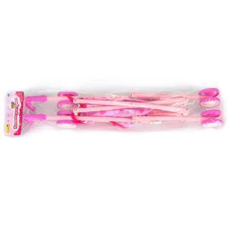 Коляска для кукол DollyToy Летняя прогулка 53 см металлический каркас розовый