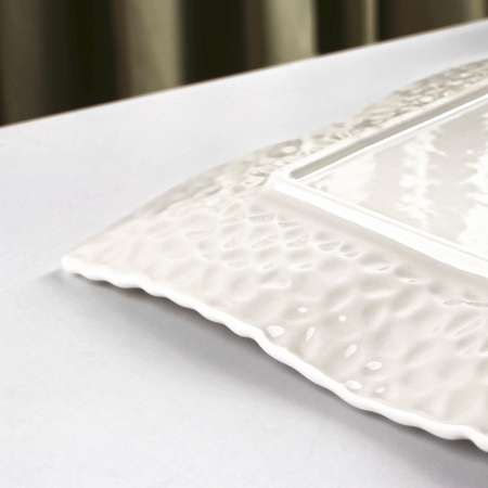 Тарелка Sima-Land керамическая квадратная «Воздушность» d=24 см цвет белый