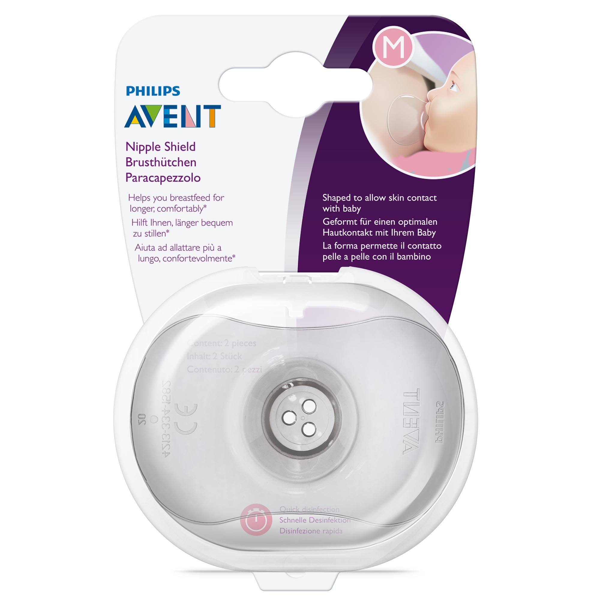 Накладки на соски Philips Avent защитные с футляром M 2шт SCF153/03 - фото 1