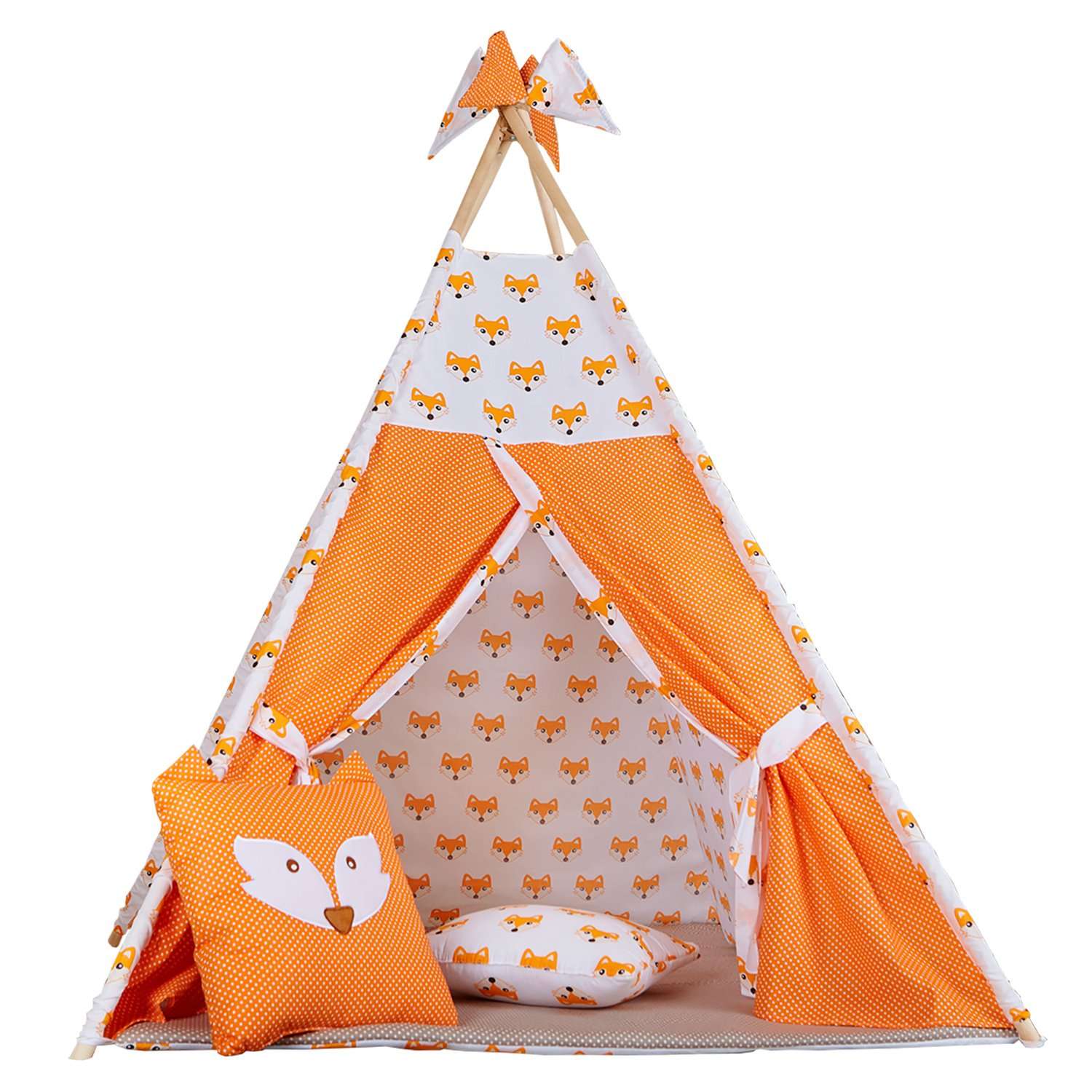 Вигвам палатка игровая ВигваМАМ Оранжевый лисенок полный комплект - фото 1
