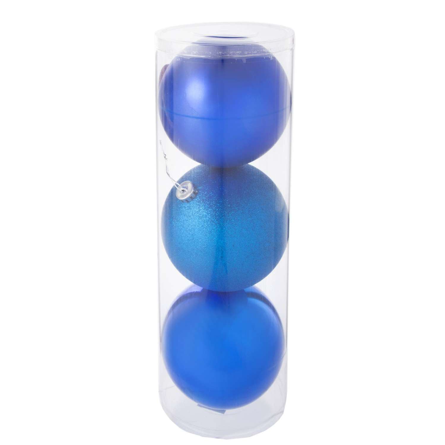 Набор шаров Зимнее волшебство пластик d-15 см 3 шт «Гиганты» синий - фото 2