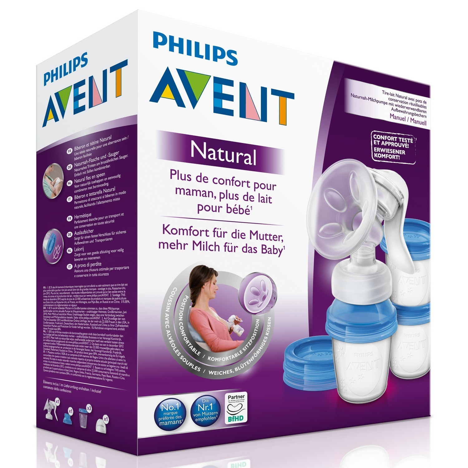 Ручной молокоотсос c контейнерами Philips Avent Natural SCF330/13 - фото 5