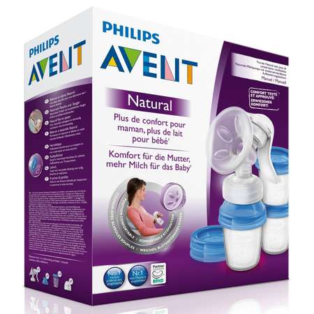 Ручной молокоотсос c контейнерами Philips Avent Natural SCF330/13