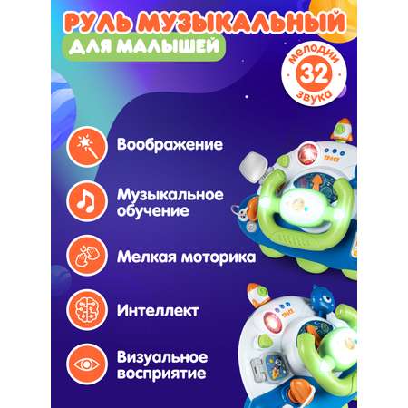 Игрушка детская развивающая ДЖАМБО Музыкальный Руль