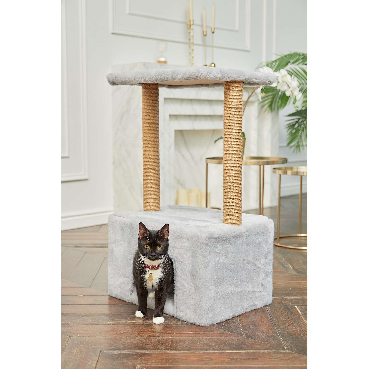 Когтеточка для кошек с домиком БРИСИ Серый - фото 7